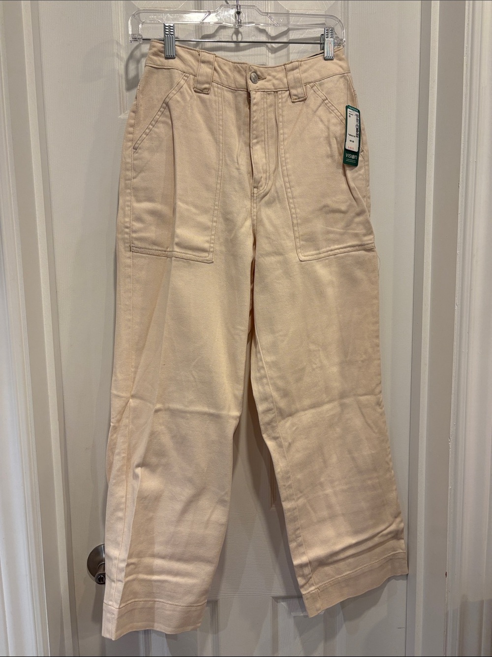 twik Cream High-Rise Wide Leg Pants